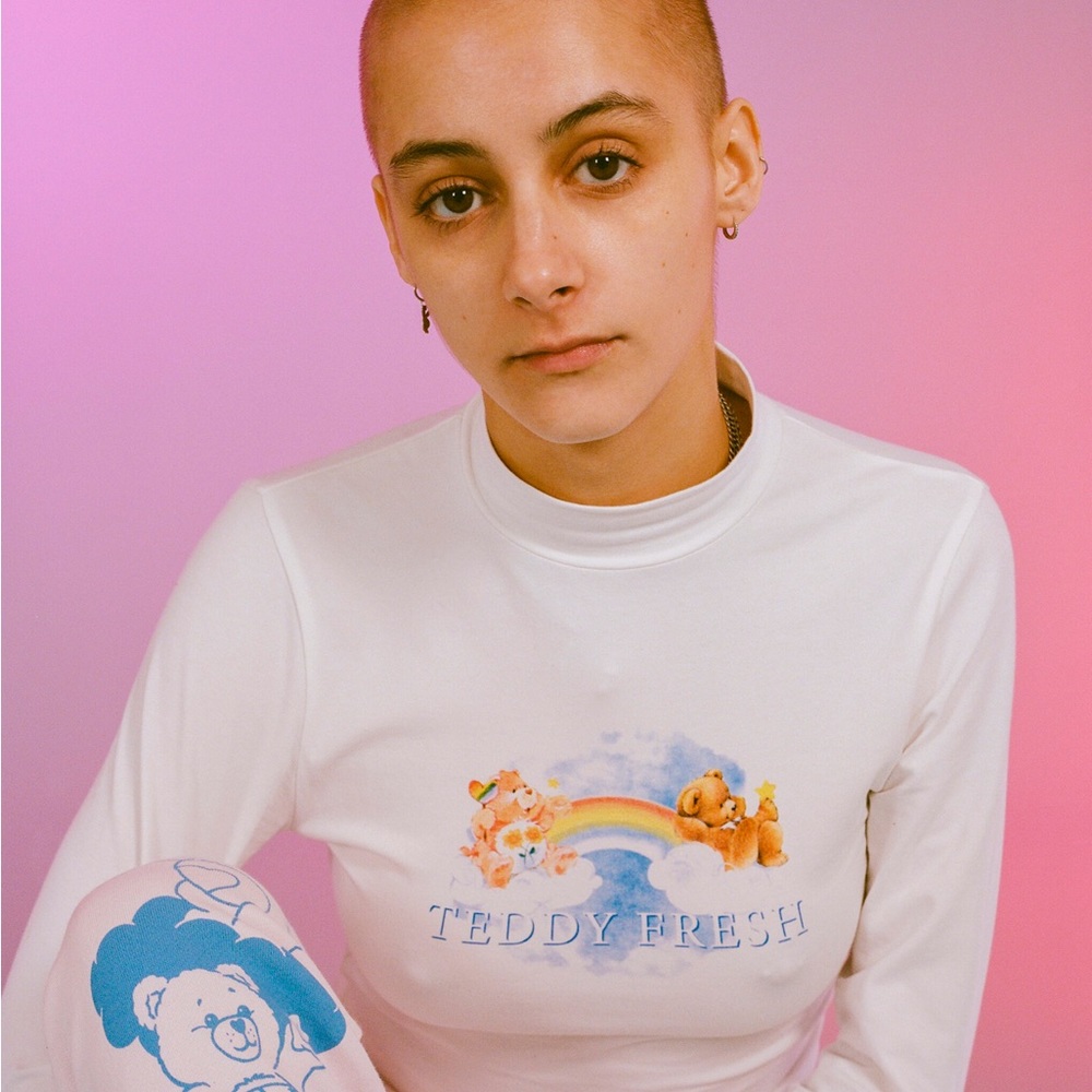 Teddy Fresh x Care Bears Mock Turtleneck Crop Tee